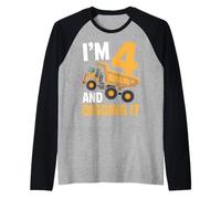 Quatre 4 Ans 4e Anniversaire Camion garçons Manche Raglan