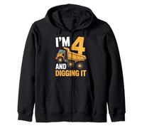 Quatre 4 Ans 4e Anniversaire Camion garçons Sweat à Capuche