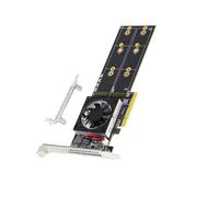 Quatre adaptateurs NVMe avec technologie de commutateurs PCIe3.0 en aluminium, dissipateur thermique double profil, systèmes de reconnaissance en métal, carte d'extension PCIe pour stations de travail