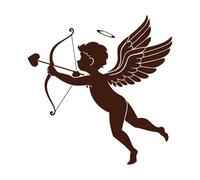 quatre anges cupidons avec arc et flèche Peintures murales et stickers muraux en vinyle 67.2x69.6cm Décoration de carrosserie Café