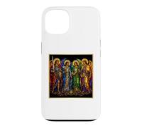 Quatre archanges vitrail Ange chrétien Halo Art icône Coque pour iPhone 13