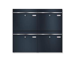 Quatre Boîte aux Lettres Metzler en Acier Inoxydable | avec Plaque de Nom remplaçable | RAL7016 Anthracite | BK212 4X