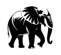 quatre cliparts d'éléphants d'Afrique Peintures murales et stickers muraux en vinyle 42x45.4cm Peinture murale artistique Noir