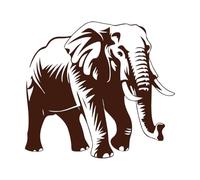 quatre cliparts d'éléphants d'Afrique Peintures murales et stickers muraux en vinyle 42x46cm Amovible sans laisser de colle Café