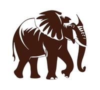 quatre cliparts d'éléphants d'Afrique Stickers lettrage 67.2x72.6cm Décoration artistique Café