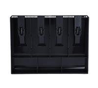 Quatre Compartiments Plateau d'insertion pour Caisse Enregistreuse,Tiroir-Caisse 4 Factures 3 Pièces Monnaie Boîte De Stockage - 12,6 x 9,6 x 1,4 Pouces - 3 Couleurs En Option(Noir)