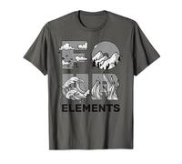 Quatre Éléments Air Terre Eau Feu Symboles Triangle Grec T-Shirt