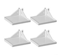 Quatre éléments d'étagère d'angle conçus pour se clipser sur des poteaux de tente de culture de 16 mm pour le positionnement d'équipement modulaire (blanc)