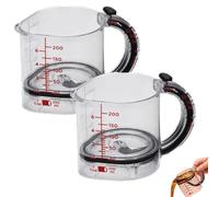 Quatre En Un RéGlable Verre Doseur, Verre Doseur Ml Cuisine Peut Peser 1/4, 1/3, 1/2, Gain de Place, Facile à Nettoyer, Conception Anti-Gaspillage Pour La Cuisson et La PâTisserie (2)