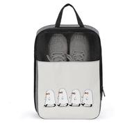 Quatre fantômes mignons marchant dans une ligne Sac à chaussures pour voyage usage quotidien Sac de rangement anti-poussière Pochette à chaussures de golf