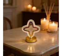 Quatre feuilles couverture LED lampe de table 3 couleurs pas à pas Dimmable Touch Control Acrylique Lumière USB rechargeable à côté de la lampe pour la chambre à coucher Livre Store Salon