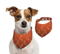 Quatre-Feuilles dorées sur Orange brûlé,Bandanas pour Chien, écharpe en Coton, Bavoirs réglables pour Animaux de Compagnie,S
