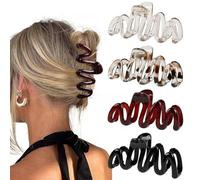 Quatre jolies pinces à cheveux ondulées sont pour les filles, les grandes pinces antidérapantes sont pour les cheveux épais, et les jolis accessoires pour cheveux sont à porter au quotidien