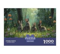 Quatre Lapins Puzzle 1000 Pièces Adultes Enfants Animaux Puzzles 1000 Pièce Défi Jouet Décor À La Maison 70x50cm/1000pcs