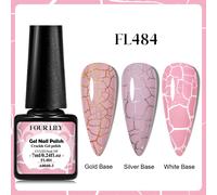 Quatre Lily 7ml Crackle Gel Vernis À Ongles Hybride Naturel Sec Bricolage Nail Art Cracking Gel Vernis Semi Permanent Tremper Vernis Design.A0040-3.