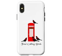 Quatre Oiseaux Amusants Qui appellent Les Douze Jours de Noël Coque pour iPhone X/XS