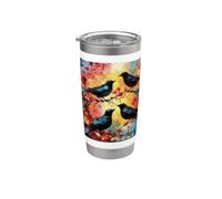 Quatre oiseaux appelants Gobelet isotherme en acier inoxydable double paroi