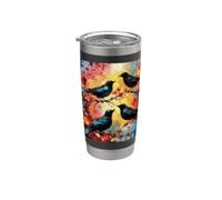 Quatre oiseaux appelants Gobelet isotherme en acier inoxydable double paroi