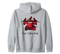 Quatre Oiseaux Qui appellent drôles Douze Jours de Noël Sweat à Capuche
