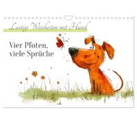 Quatre pattes, beaucoup de proverbes - Sagesse amusante avec un chien, Version française (Calendrier mural 2026 DIN A4 portrait), Calendrier CALVENDO mensuel