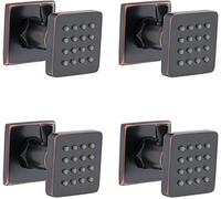 Quatre pommeaux de Douche carrés en Laiton - débit d'eau réglable et pommeaux pivotants, Couleur Bronze Antique, avec Fonction de pulvérisation Murale - créent Une expérience de Salle de bai