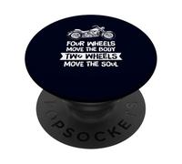 Quatre Roues Move Body Deux Roues Move Soul Funny PopSockets PopGrip Adhésif