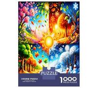 Quatre Saisons 1000 Pièces Puzzle Classique Merveille cyclique de la Nature Coffret Puzzle Carton Épais - Ados 12-18 Ans, Logique, pour Les Amateurs De Puzzles 38x26cm/1000pcs