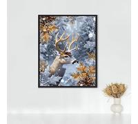 Quatre Saisons Diamond Painting Adulte Cerf Diamond Painting Broderie Diamant Cristal Art Kits, DIY Peinture Diamant Strass Point de Croix Kits, pour Décoration Maison, Cadeau 80x110 cm PJY9 Z-N