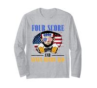 Quatre score et 7 bières il y a 4 juillet Funny Lincoln Manche Longue