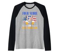 Quatre score et 7 bières il y a 4 juillet Funny Lincoln Manche Raglan