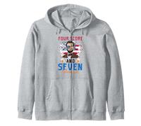 Quatre score et 7 bières il y a 4 juillet Funny Lincoln Sweat à Capuche