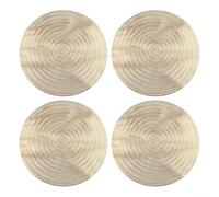 Quatre sets de table ronds en PVC offrant une isolation thermique et lisse pour un nettoyage rapide dans divers lieux de salle à manger (doré)