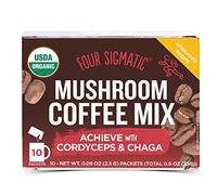 Quatre Sigmatic Champignon Café avec crinière de lion et Chaga pour concentration + mise au point, inclus, végétalien, sans gluten, 2,6 gram (10 graines)
