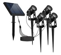 Quatre spots solaires 4 en 1 à piquer ou à fixer - LUMISKY - ROUNDY - H27 cm - LED blanc froid