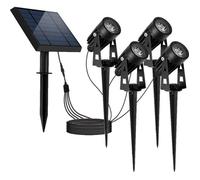 Quatre Spots Solaires Reliés 4x Roundy Noir Plastique 200lm Noir