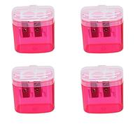 Quatre taille-crayons compacts à double trou sont adaptés pour les enfants, les adultes, les étudiants, les écoles, les classes et les familles (D, 4 cm)