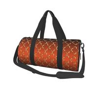 Quatrefoil d'or sur Orange Brûlé, Sac de Voyage de Grande capacité, Sac à Main Rond, Sac de Voyage de Sport, fourre-Tout, Sac de Fitness