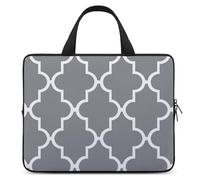 Quatrefoil - Housse pour ordinateur portable de 10", ultra fine, légère et imperméable - En néoprène durable - Housse de protection portable avec dragonne - Gris