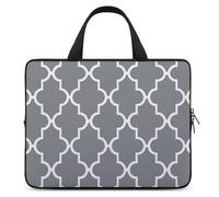 Quatrefoil - Housse pour ordinateur portable de 15", ultra fine, légère et imperméable - En néoprène durable - Housse de protection portable avec dragonne - Gris