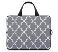 Quatrefoil - Housse pour ordinateur portable de 17 pouces, ultra fine, légère et imperméable, en néoprène durable, sacoche de protection portable avec dragonne - Gris