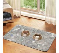 Quatrefoil Moroccan Mother of Pearl,Waterproof Pet Feeding Mat,PU Leather Placemats for Cat Dog Water Bowl,Food Mats,40x60cm