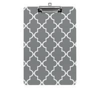 Quatrefoil Porte-bloc gris pour bureau, maison, porte-bloc en acrylique A4 avec trous de suspension en acier inoxydable, porte-bloc durable pour notes, examens, partitions de musique 31,8 x 21,6 cm