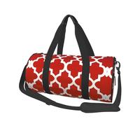 Quatrefoil Rouge Foncé Et Blanc, Sac de Voyage de Grande capacité, Sac à Main Rond, Sac de Voyage de Sport, fourre-Tout, Sac de Fitness
