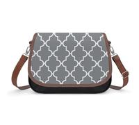Quatrefoil Sac à bandoulière gris pour femme, sac à bandoulière en cuir, bandoulière amovible réglable, sacs mains libres