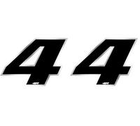 Quattroerre 13004 Nombre de Course 4 Grand, Noir et Chromé, 100 x 130 mm (Lot de 2)