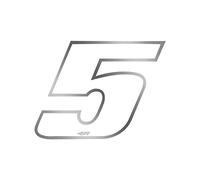 Quattroerre 13145 Nombre de Course 5 Mini, Blanc et Chromé, 27 x 37 mm