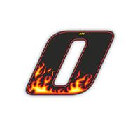 Quattroerre 13200 Nombre de Course 0 Mini, Flammes, 3 x 2,5 cm