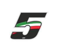 Quattroerre 13215 Nombre de Course 5 Moyen, Drapeau Italien, 6,5 x 7,5 cm, Vert, Blanc, Rouge