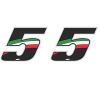 Quattroerre 13215 Nombre de Course 5 Moyen, Drapeau Italien, 6,5 x 7,5 cm, Vert, Blanc, Rouge (Lot de 2)