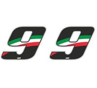 Quattroerre 13229 Nombre de Course 9 Mini, Drapeau Italien, 3 x 2,5 cm (Lot de 2)